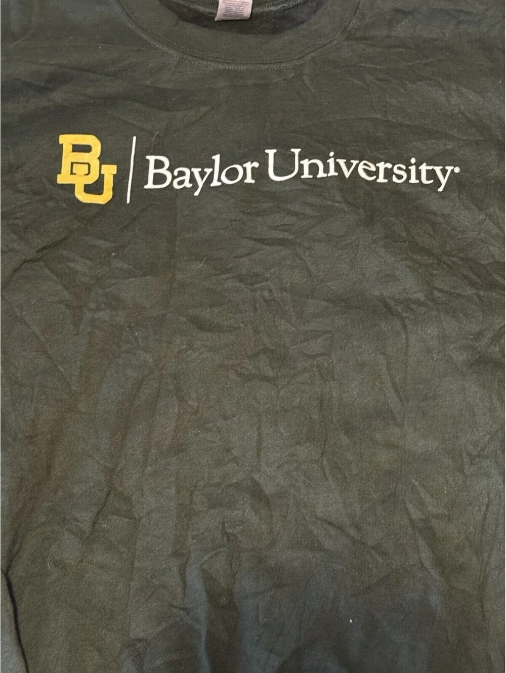 Baylor University Sweatshirt Mens XL Green NCAA Gildan Sport Crewneck Green - Picture 2 of 6